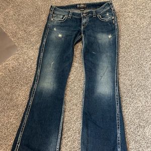 Silver Twisted Jeans 31w x 31L Bootcut Med Washed